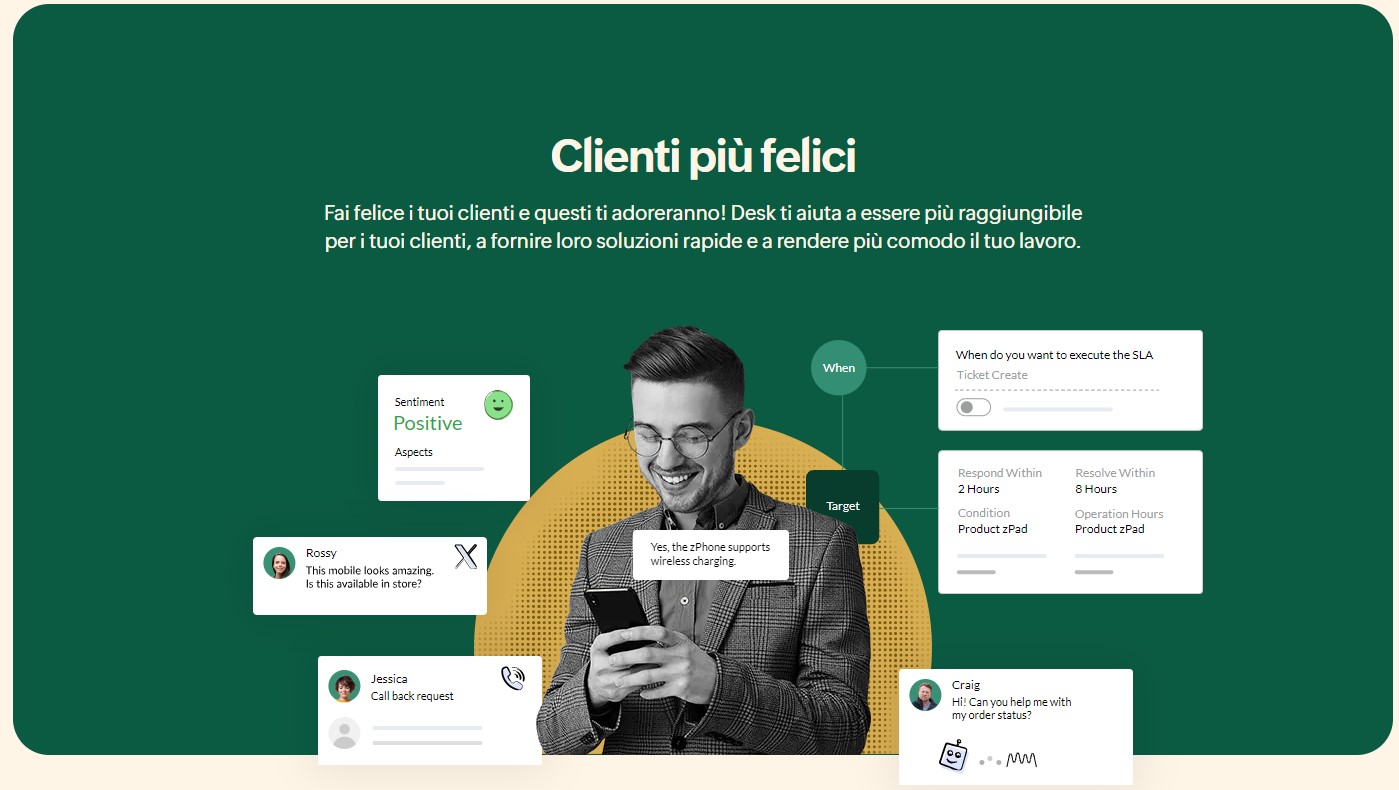 zoho desk Clienti più Felici !